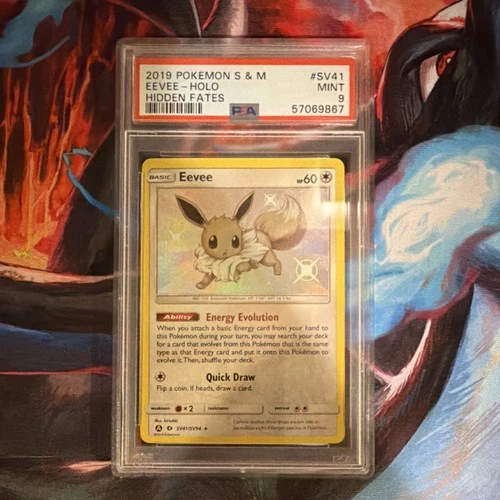 Pokémon 2019 Eevee SV41/SV94 Shiny Holo Rare Hidden Fates PSA 9 Holo