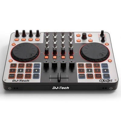 DJ Tech DJ Controller, USB MIDI 4-Deck Control with Integrated Soundcard,...