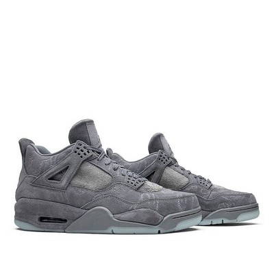 Air Jordan 4 Retro KAWS Grey Suede Men's Basketball Sneakers Limited Style