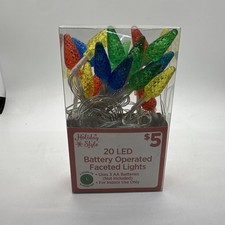 Holiday Style 20 LED Battery Operated Faceted String Lights