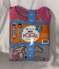 Member's Mark Girl's 4-Piece Mix-N-Match Size 4 Favorite Pajamas Set New