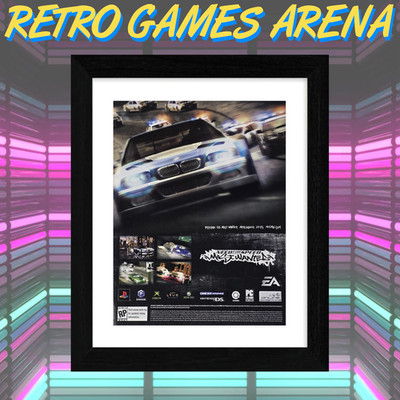 FRAMED 12x14 (Mat 8x10) Need for Speed Most Wanted PS2 Authentic Magazine Ad