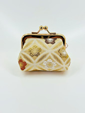 Japanese Gamaguchi Coin Purse Kyoto Nishijin made in Japan GOLD 