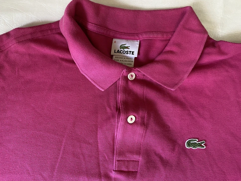 Camisa Polo Lacoste Hombres Talla Grande Rosa Calce Clásico Manga Corta Informal Abotonada Foto 2 de 4