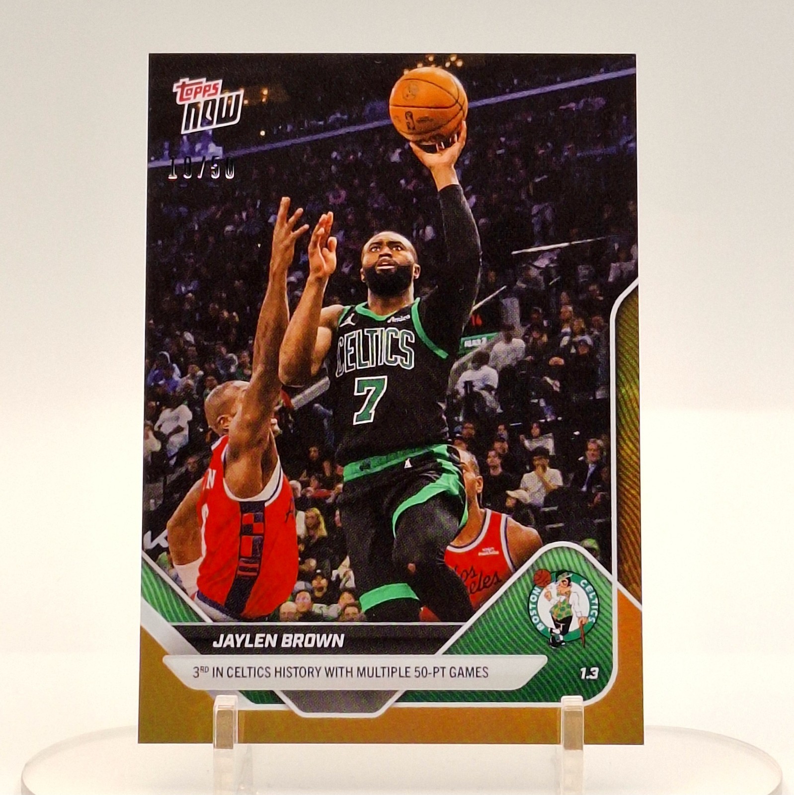 Jaylen Brown /50 Gold 2026 Topps Now #112 Celtics 50-Point Games Milestone 