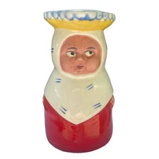 Vintage Czechoslovakia Porcelain Painted Creamer Pitcher  Red Dress