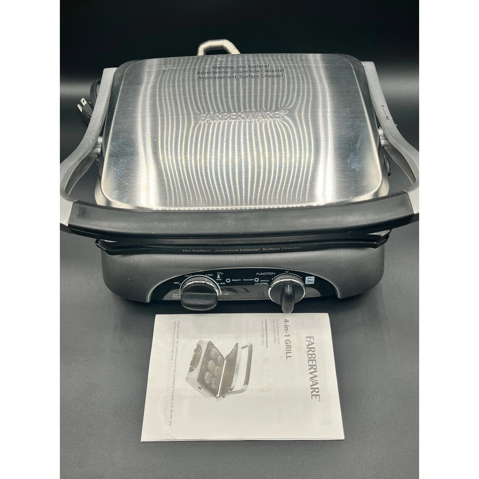 Farberware 4-in-1 Grill S6205 Stainless Steel Panini Press Griddle Electric
Opens in a new window or