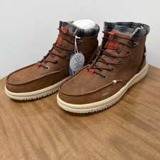 Hey Dude Bradley Classic Mens 11 M Cognac Casual Walking Pull On Leather Boots
