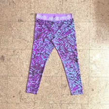 Nike Pro Dri-FIT Cropped Leggings Big GIRLS/TEEN XL Pink Geometric Compression