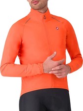 Image of Castelli Emergency 3 Rain Mens Cycling Jacket Orange Waterproof Windproof Bike