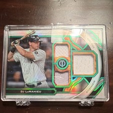 2023 Topps Tribute Triple Relics DJ LeMahieu Green /99 #TR-DL New York Yankees