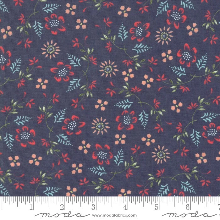 Harper's Garden, Navy & Taupe Bundle of 8 Different prints 1/2-Yards - Image 3 of 4
