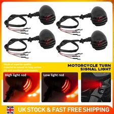 4x Motorcycle Turn Signals Bullet Blinker Indicator Light Red Lamps Black 12V