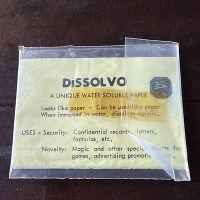 SPY PAPER Dissolvo Water Soluble PACK OF 25 4''x2.5'' Pieces