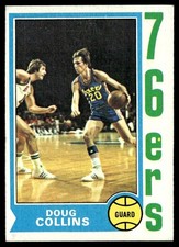 1974-75 Topps Basketball Card Doug Collins RC Philadelphia 76ers #129 NM