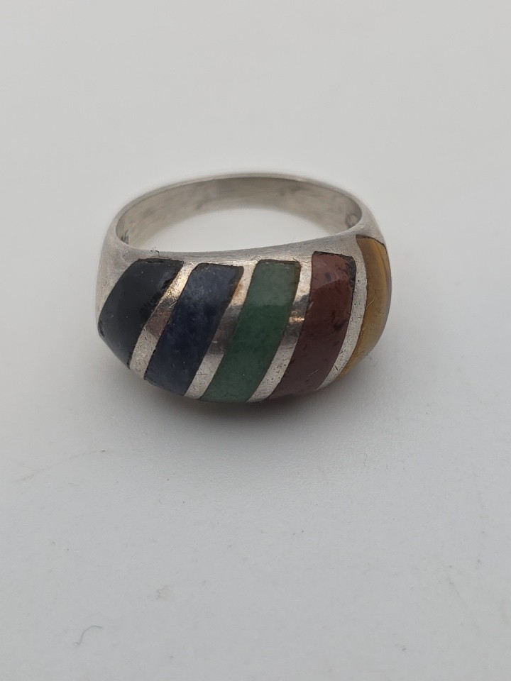 Sterling Silver 925 Ring Multi-Stone Ring Size 8.… - image 6