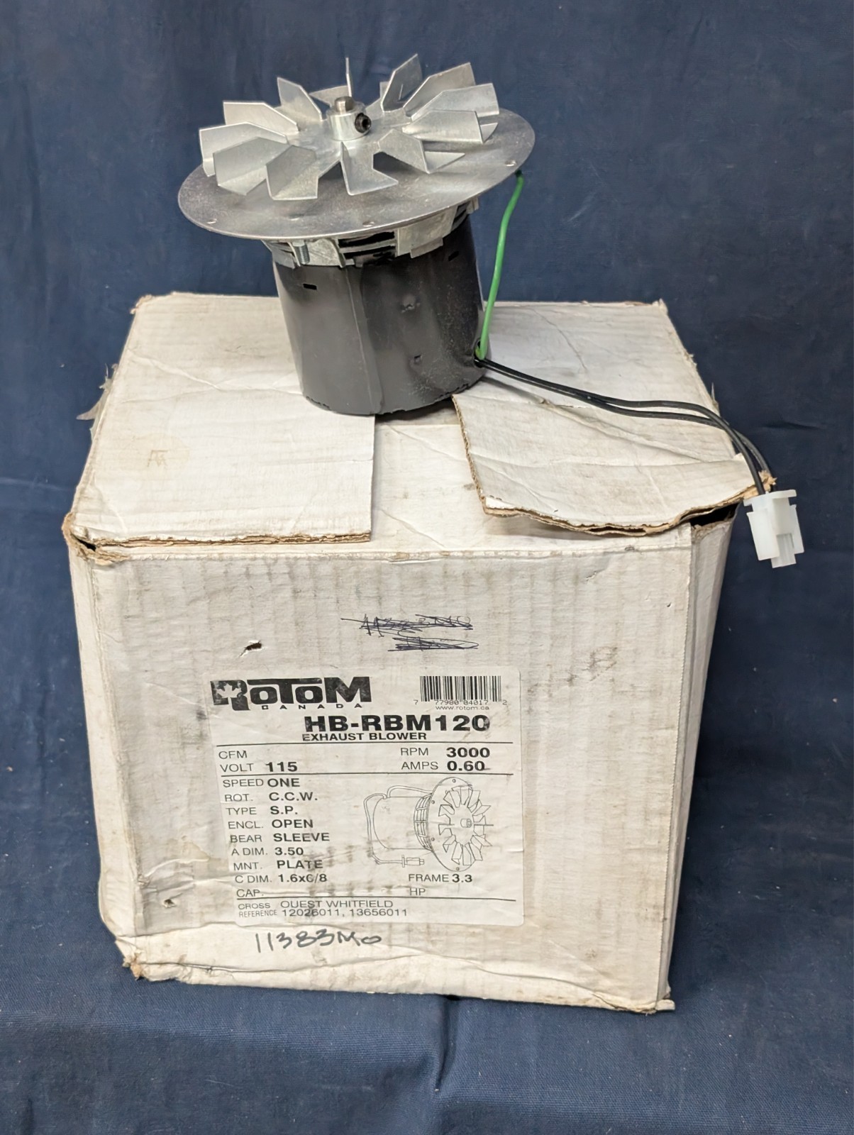 Pellet Stove Blower Motor 1/14 hp 3000 RPM 0.6 amps 115 Volt