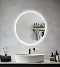 Round LED Bathroom Mirror For Over Sink, 50CM Electric Round Vanity Mirror