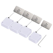 Retractable Cable Lock Double Side Adhesive Slow Rectangle 600g 4Set White