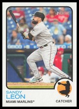 2022 Topps Heritage #654 Sandy Leon Miami Marlins Baseball Card