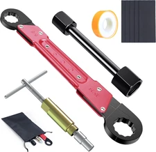 Preciva 9PCS Angle Stop Wrench Kit,2-in-1 Faucet & Compression Red