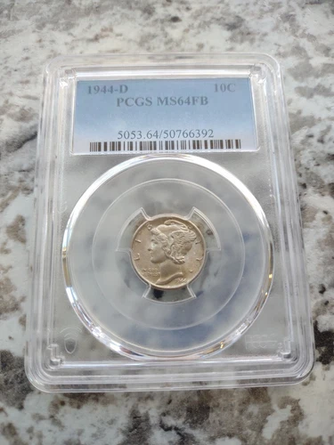 1944-D MS64FB PCGS Blue Label Mercury Dime - Picture 1 of 4