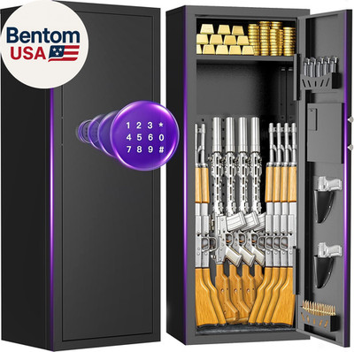10-15 Gun Rifle Safe for Home Security, Gun Safe for Rifles and Pistols - Quick