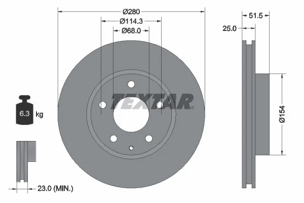 2x BRAKE DISC 92267503 FOR MAZDA CX-3/SUV AXELA P5Y4/P5Y5/P5Z3/P5Y1 1.5L 4cyl 3 - Image 2 of 4