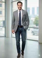 Theory Dark Grey Charcoal Blazer 2 Button Virgin Wool RN 98406 CA 39862 Classic