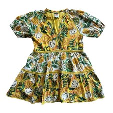 Farm Rio Biriba Fruit Print Yellow Mini Dress Size Large