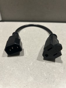 New IEC320 C14 to NEMA 5-15R Power Adapter | 18 AWG 1FT Heavy-Duty Cable