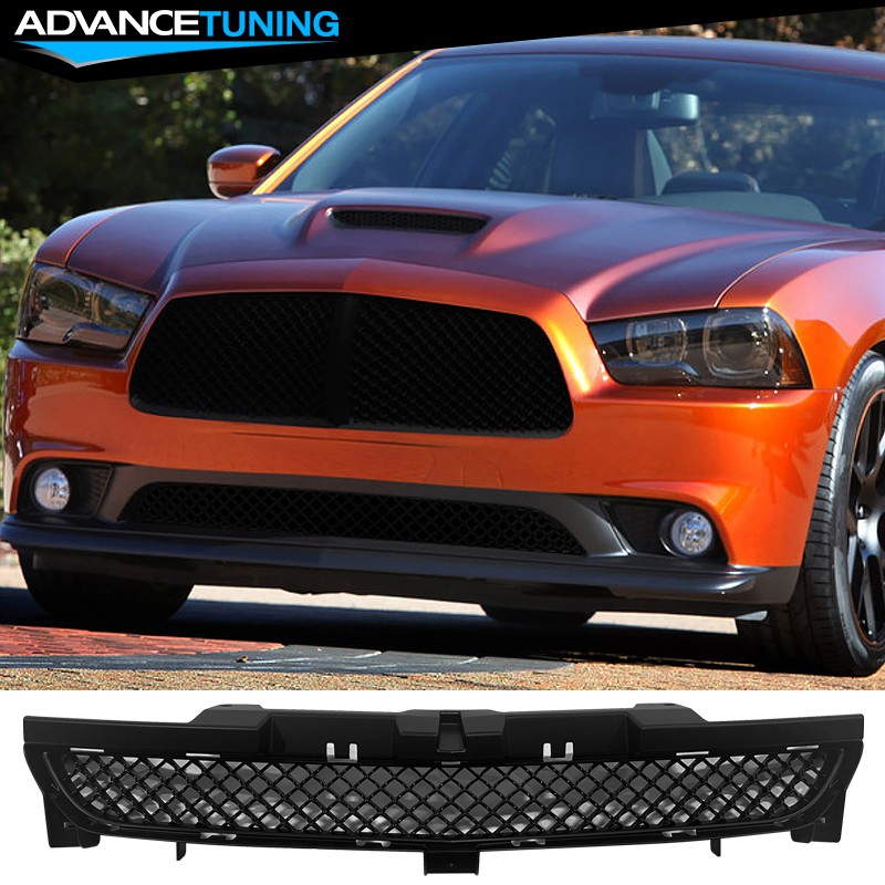 For 11-13 Dodge Charger Bentley Mesh Style Front Bumper Grille ABS Unpainted