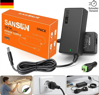 12V 5A Netzteil 60W AC DC Adapter (Eingang 110V-220V, Ausgang 12 Volt 5 Amp 60 W