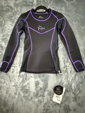 Kutting Weight  Neoprene Top Fitness Sauna Suit Black with purple trim XS
