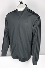 Adidas Men's 3 Stripe Track Top Tricot Full Zip Jacket XL Gray / Black H46103