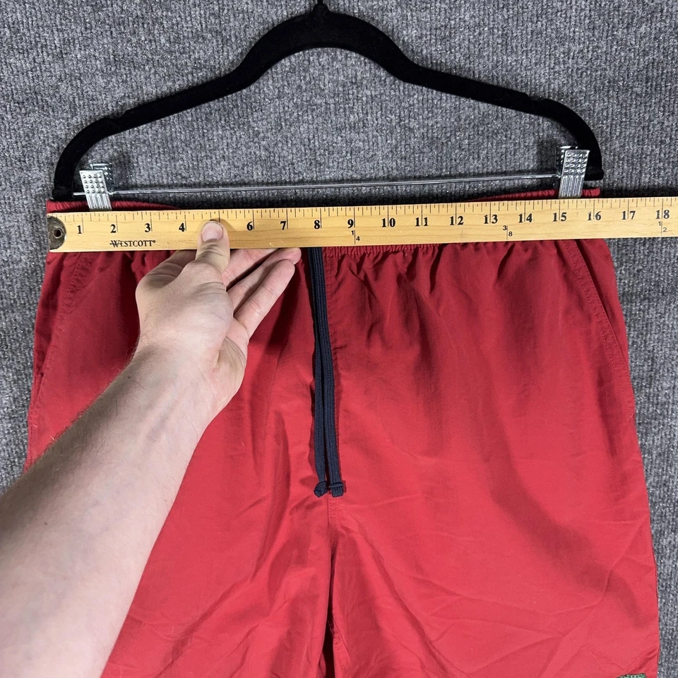 L.L. Bean Shorts Mens Large Red Nylon Swim Trunks Mesh Lined Drawstring Board - Image 3 of 4