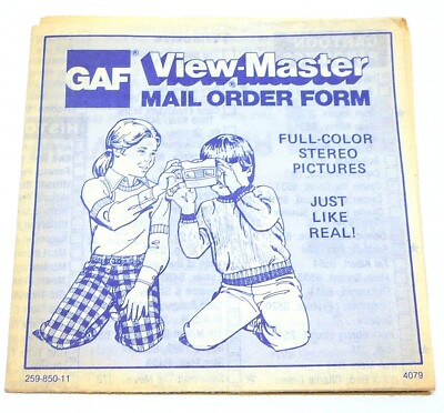 View-Master Mail Order Form GAF Corporation 1960s 1970s Vintage