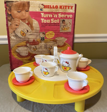 Vtg Hello Kitty Turn N Serve Tea Set Child Guidance 1984 Toys with Original Box