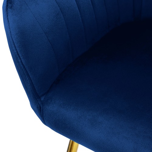 Set 2x sillas de comedor de terciopelo azul diseño ergonómico asiento moderno - Imagen 5 de 7