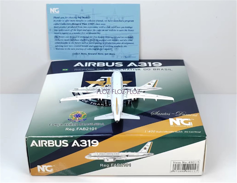 NG Models FORCA AEREA BRASILERA for Airbus A319 FAB2101 15 1:400 Aircraft Model