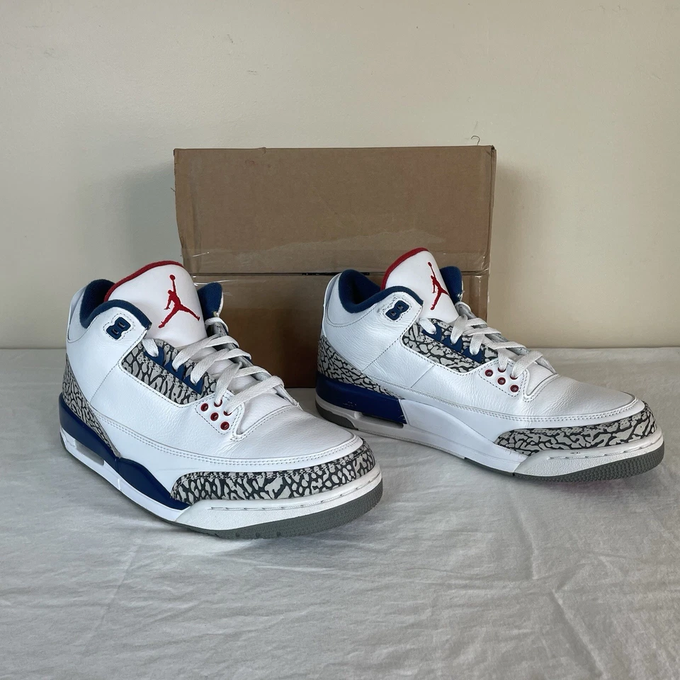 Мужские Air Jordan 3 ретро оригинальные средние настоящие синие размер США 11 854262-106 - Изображение 4 из 4