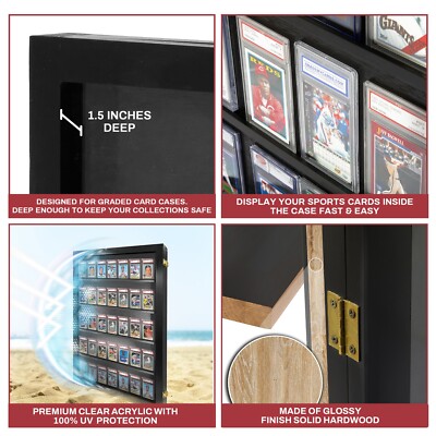 card cases to display landscape cards 36 Baseball Card Display Case - Graded Sports Card Display Case main image 0