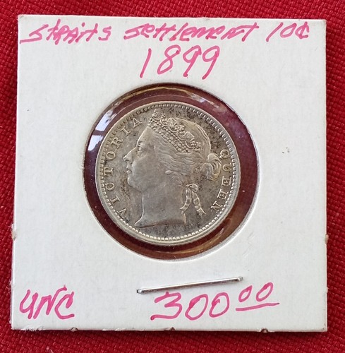 1899 S British Straits Settlement 10 Cent Beautiful PL Condition Check Photos. - Picture 11 of 12