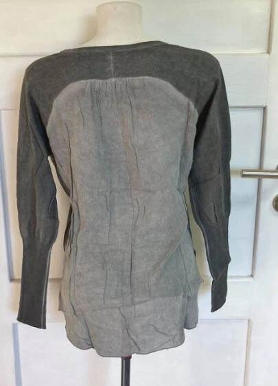 NEU: GRAU ! FEIN PULLOVER 100% BAUMWOLLE RAGLAN RÜCKENEINSATZ GR 34 B.C. D092105 - Bild 3 von 4