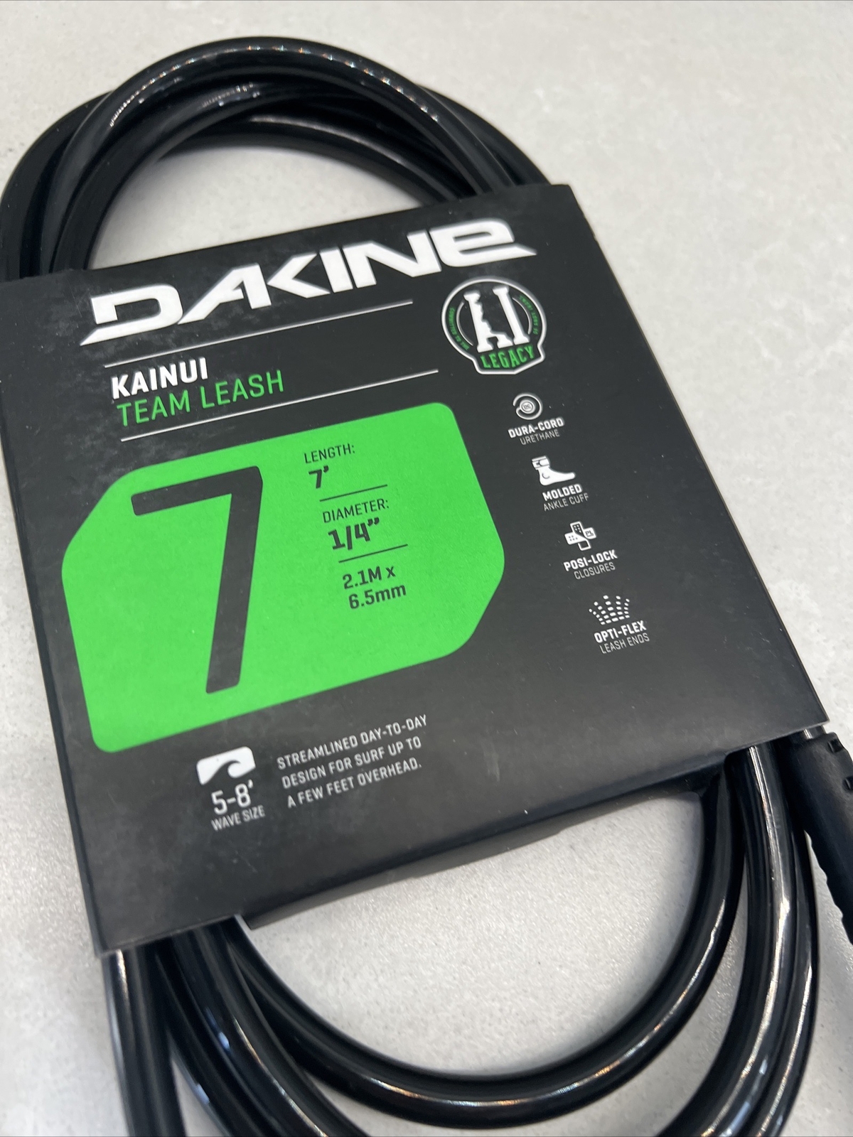 Dakine Kainui Team 7ft Surfboard Surf Leash Black/Black Free Post