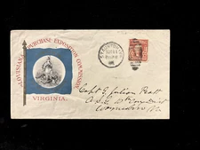 VA STAUNTON 1905 COVER #319 LOUISIANA PURCHASE EXPO ILLUS SCARCE DESIGN