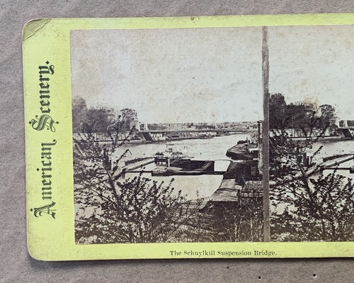 Pennsylvania PHILADELPHIA, Schulkill Suspension Bridge with Ad on Back - Picture 3 of 7