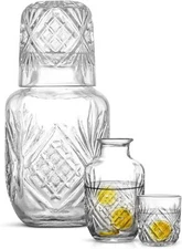 Maypes Water Pitcher – Luxurious Water Bedside Carafe with Drinking Glass