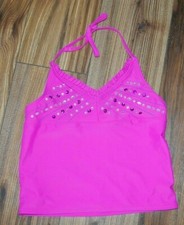 Xhilaration Girls Tankini Swim Top Halter Neck Ruffles Sequins Large 10/12