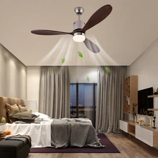 52 Inch Modern LED Ceiling Fan with Light and Remote Control 6 Speeds & 3 Colors
